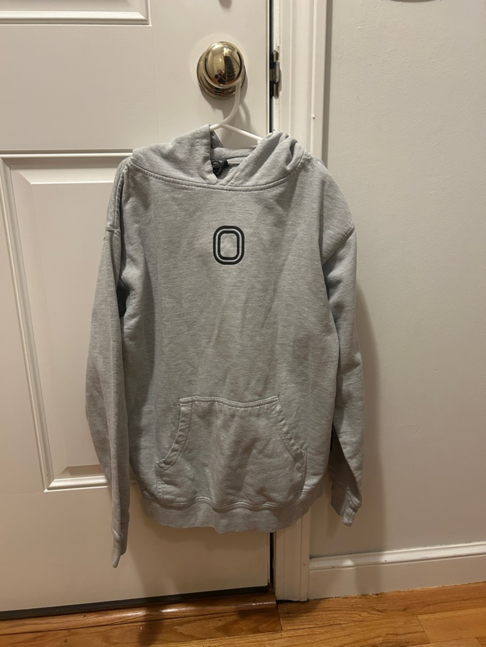 Overtime Kids' Gray Hoodie with Center 'O' Logo Size Large